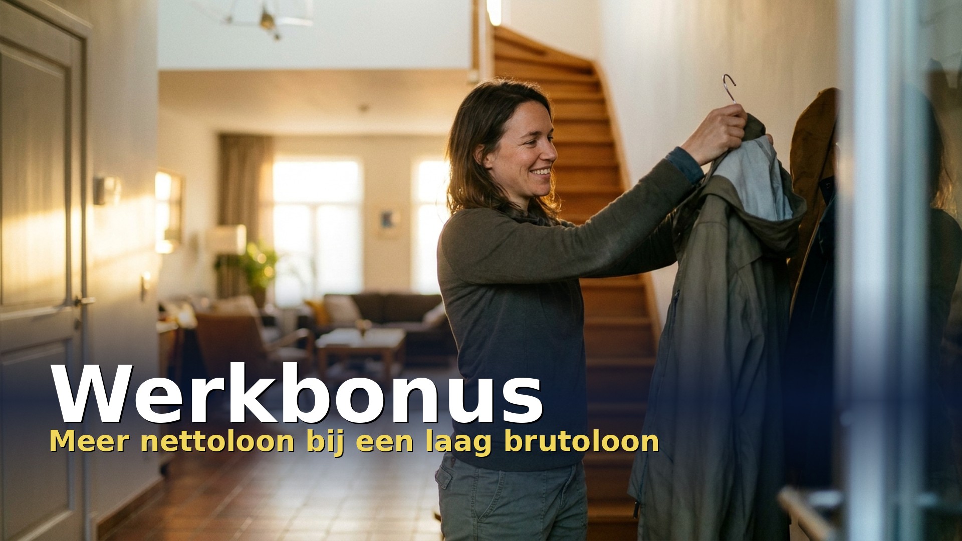 Werkbonus: werkneemster komt tevreden thuis na haar werkdag