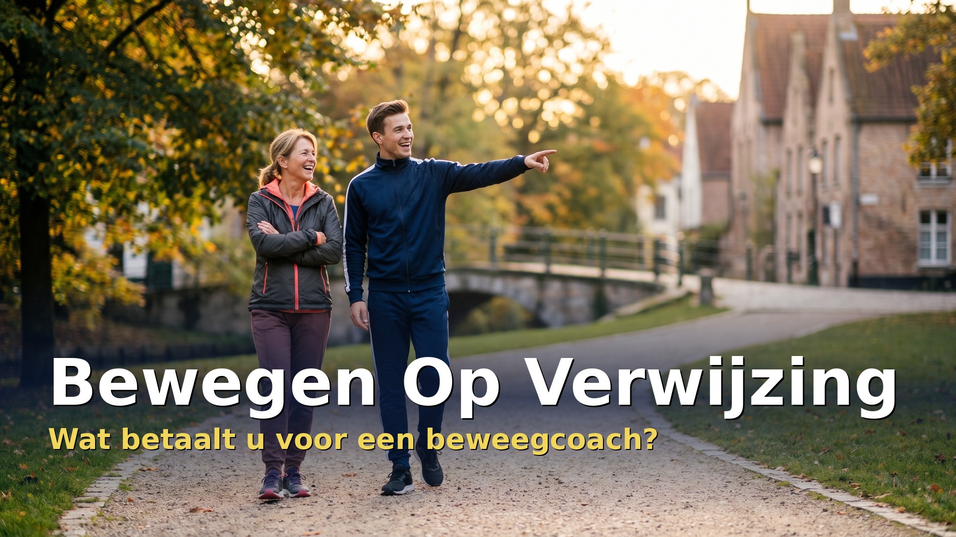 Bewegen op verwijzing: vrouw wandelt met haar beweegcoach in een Vlaams park