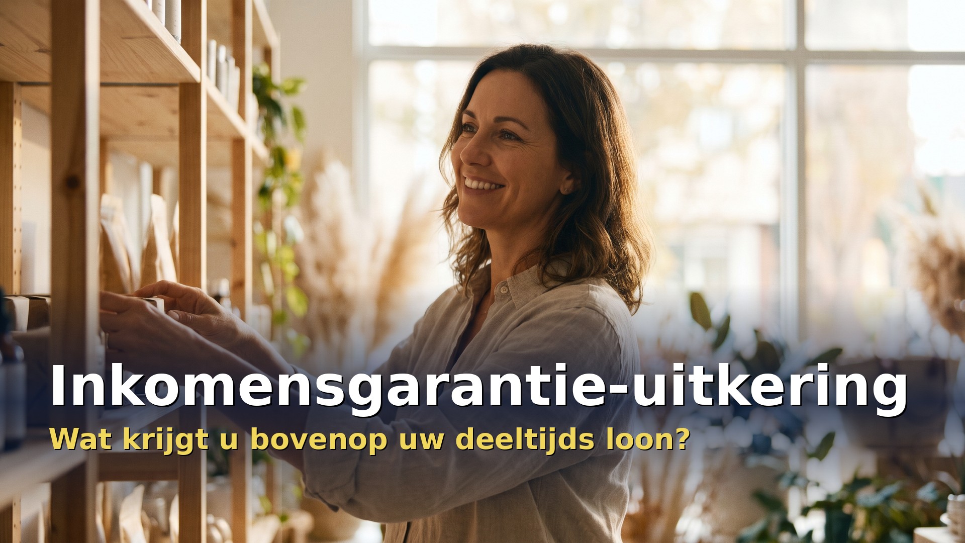 Inkomensgarantie-uitkering: vrouw die deeltijds werkt in een winkel