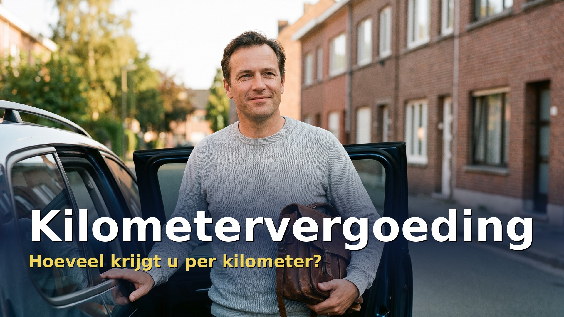 Kilometervergoeding: werknemer stapt uit zijn eigen wagen voor een dienstverplaatsing