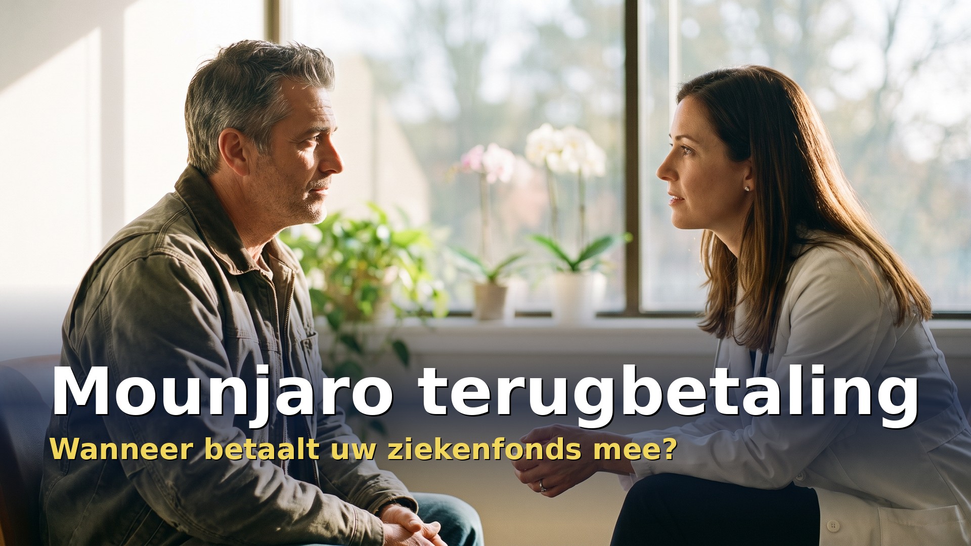 Mounjaro terugbetaling: man in gesprek met zijn huisarts over de terugbetaling van zijn diabetesbehandeling