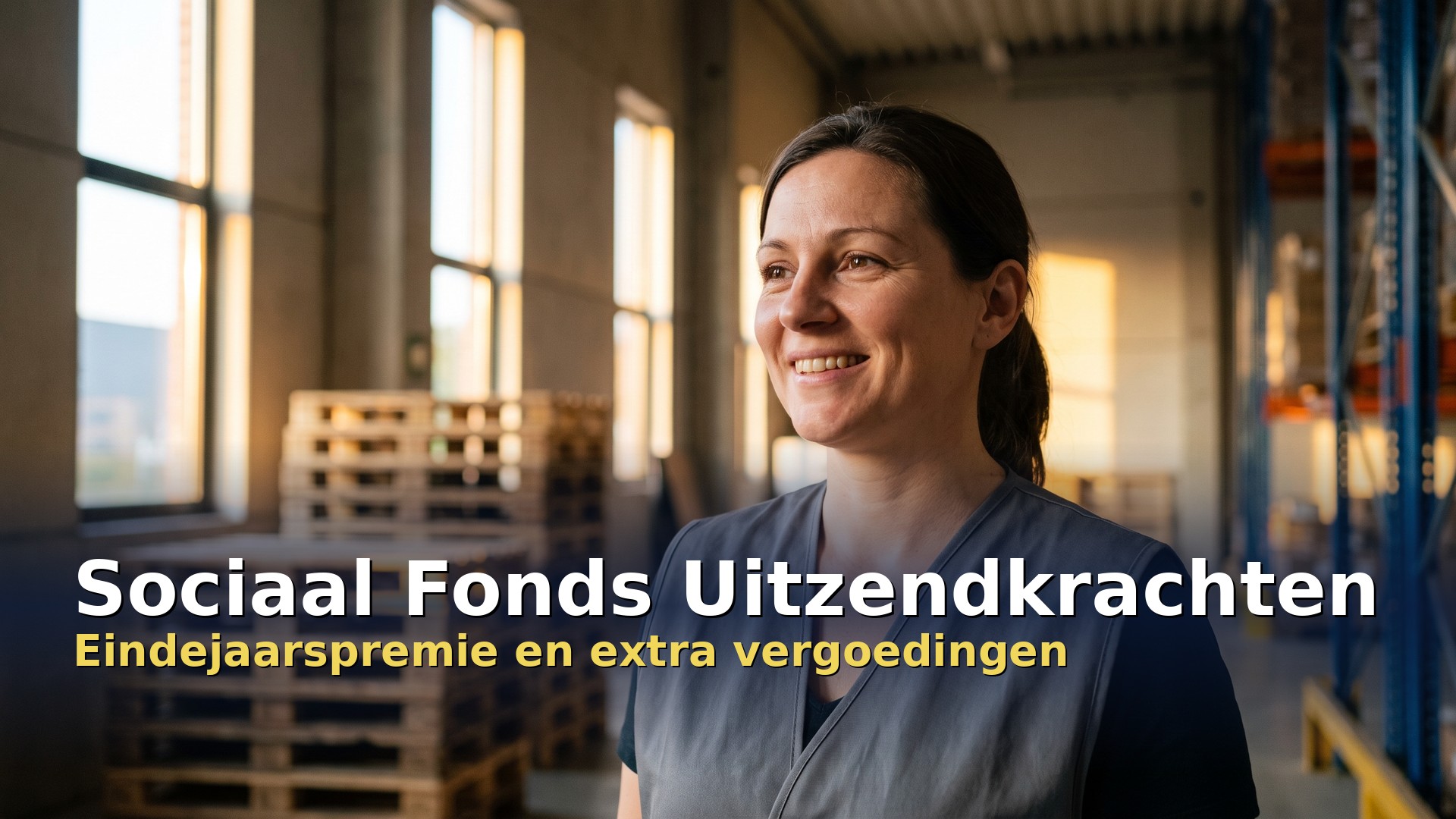 Sociaal Fonds voor Uitzendkrachten: uitzendkracht in een magazijn na haar shift