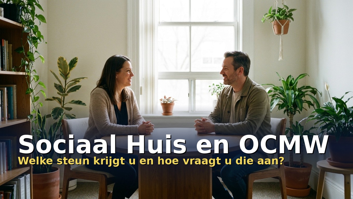 Sociaal Huis en OCMW: vrouw in gesprek met een maatschappelijk werker over financiële steun