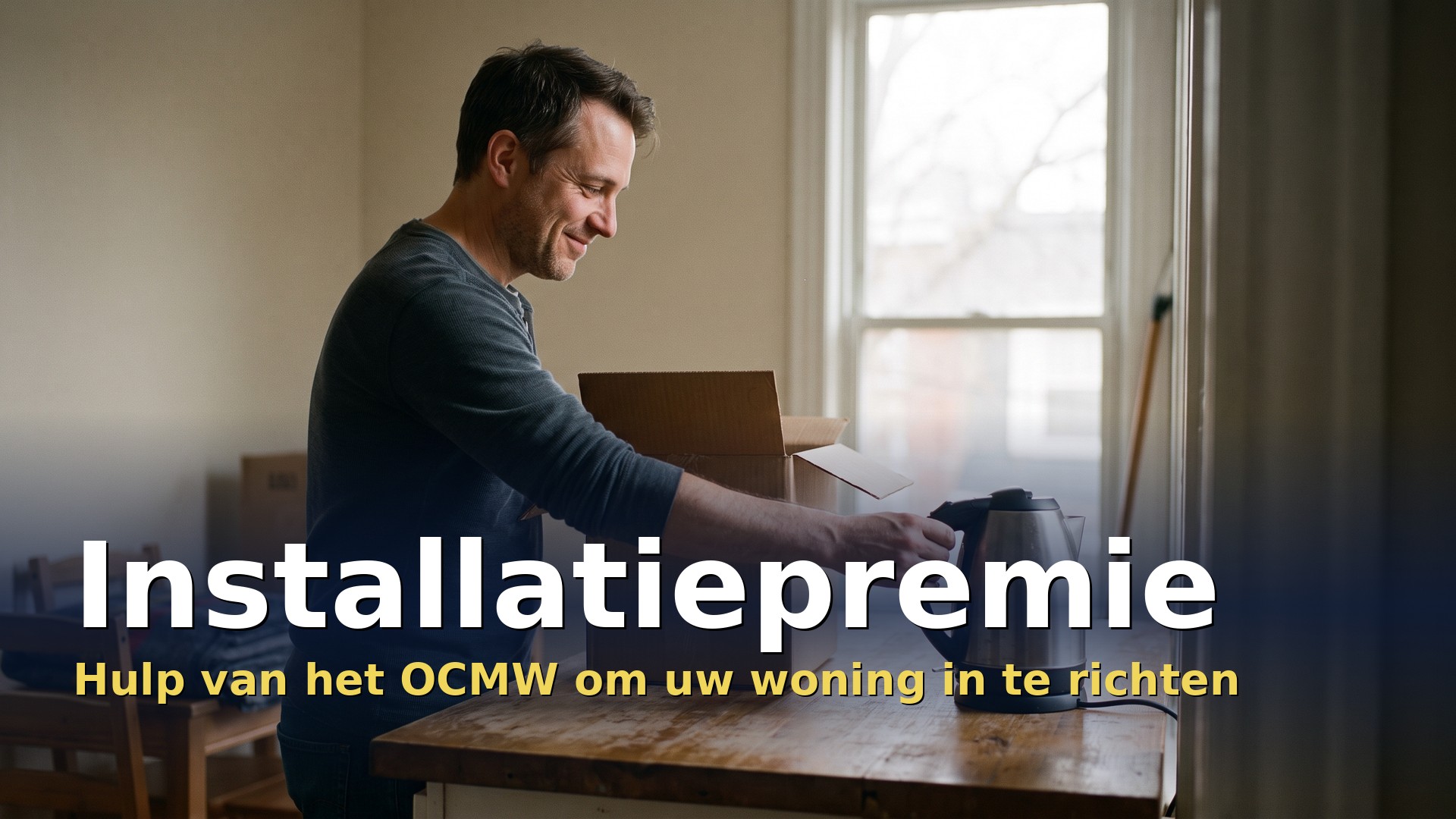 Installatiepremie van het OCMW: man richt zijn nieuwe huurwoning in