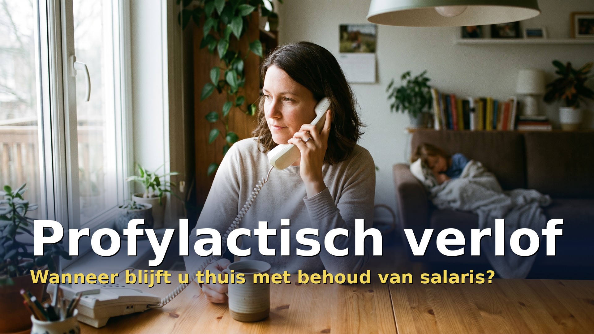 Profylactisch verlof: leerkracht telefoneert vanuit huis met haar school